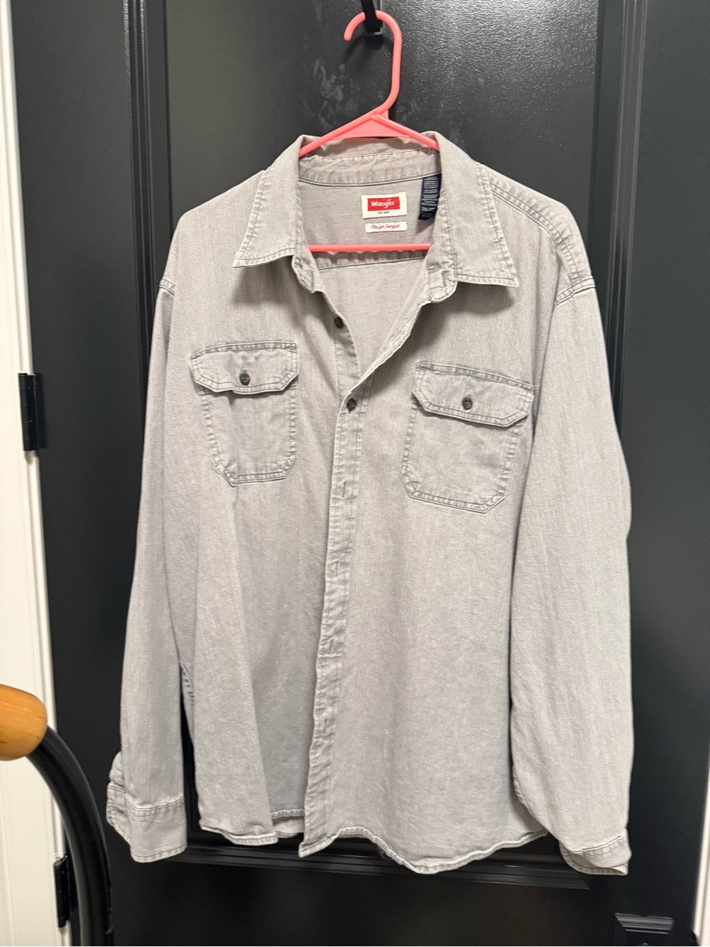 Wrangler Light Gray Casual Button-Down Shirt